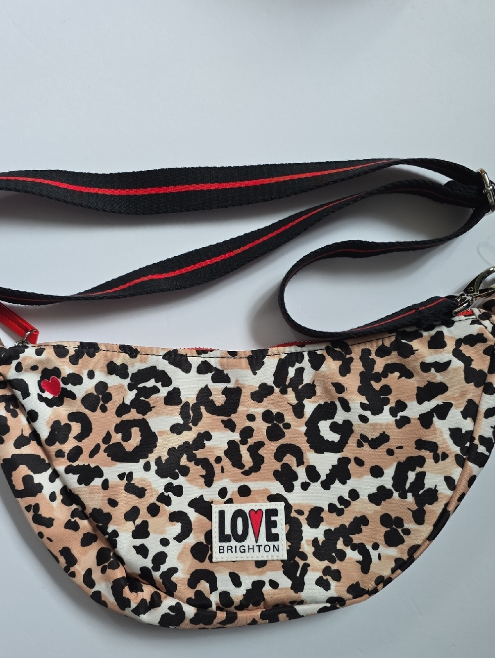 Brighton Leopard Print Spotted Love Swing Crossbody Bag Purse NWT